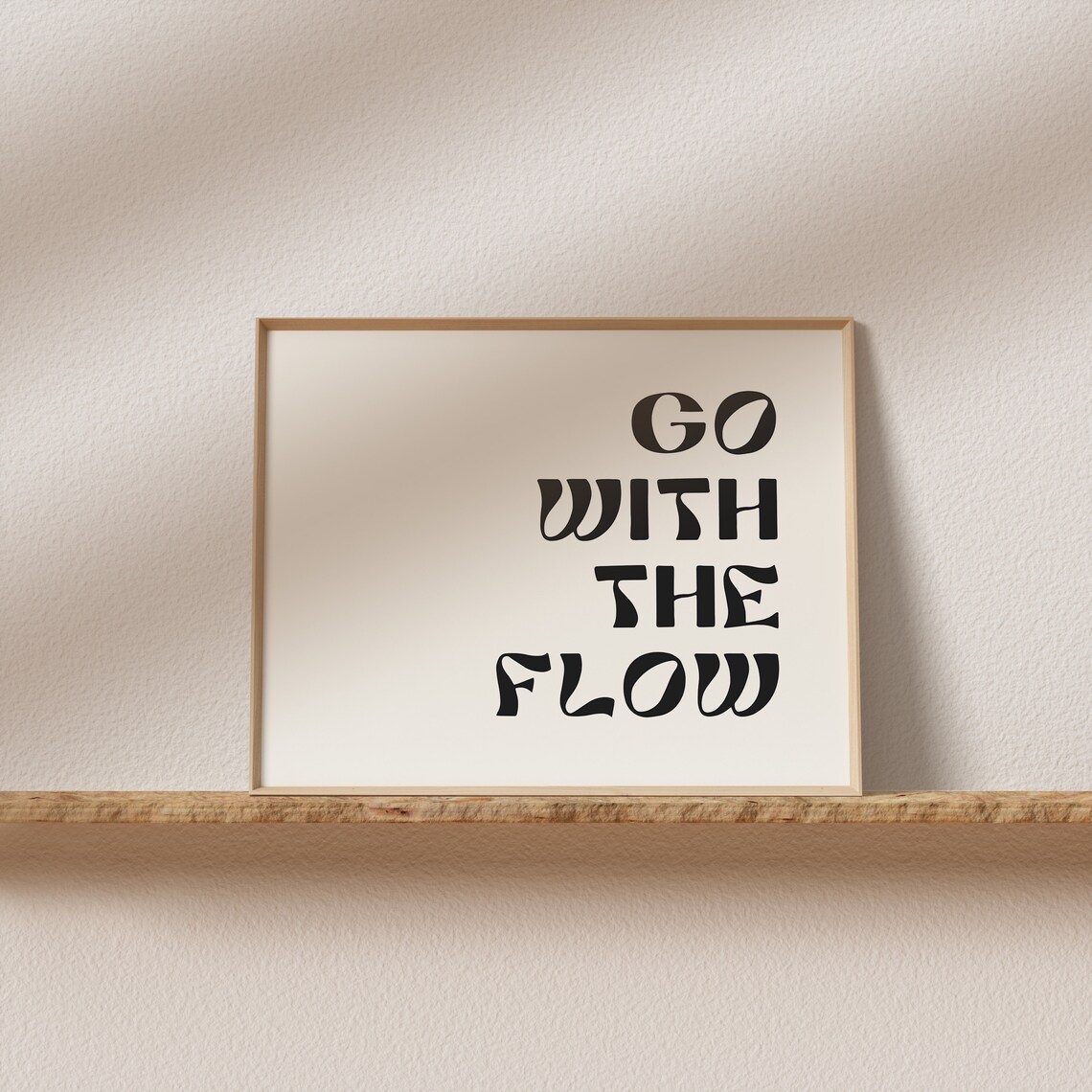 Go With The Flow Retro Typography Art Print - Image 2
