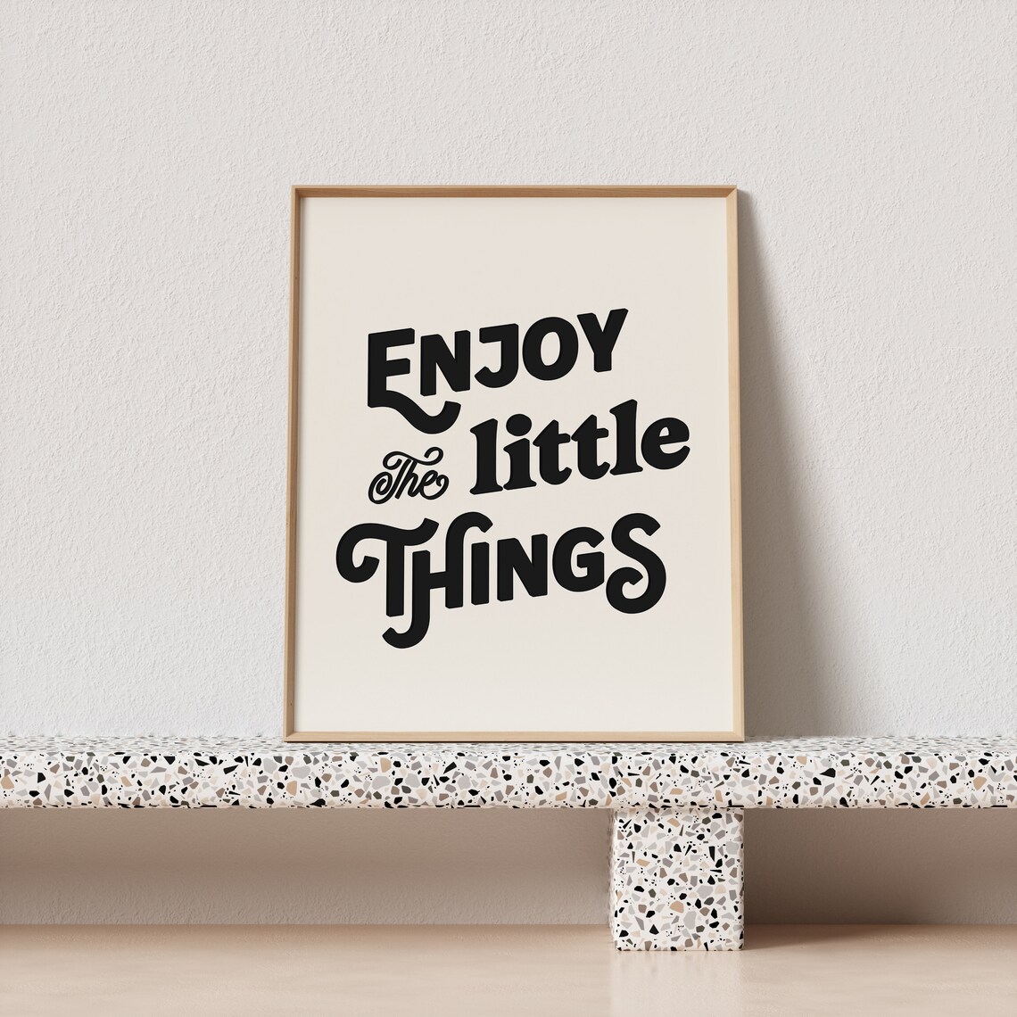 Enjoy The Little Things Retro Typography Art Print - Image 3