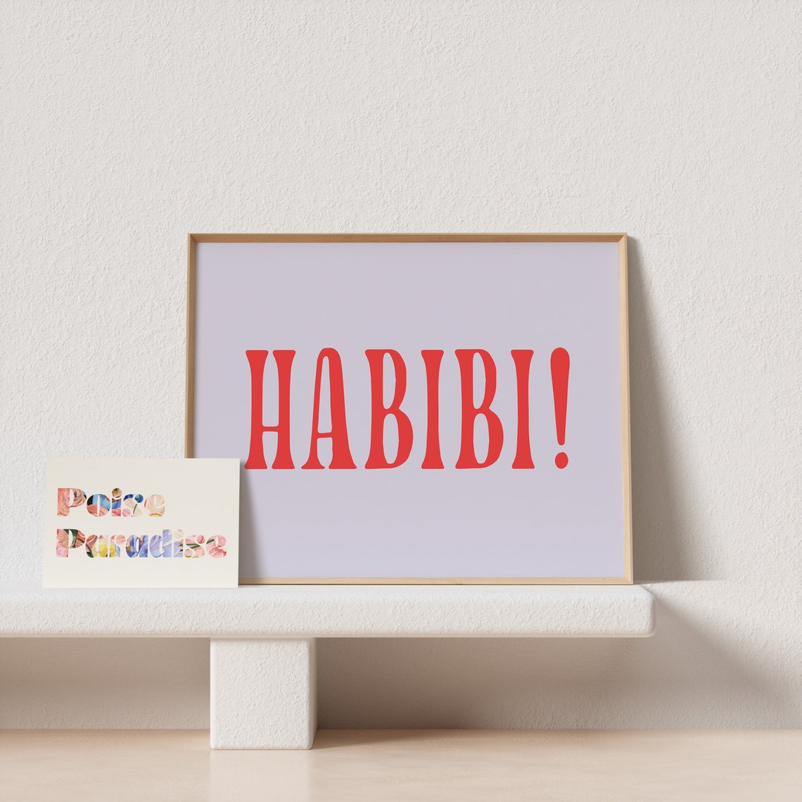 Habibi Bold Red Serif Typography Lilac Statement Quote Poster - Image 4