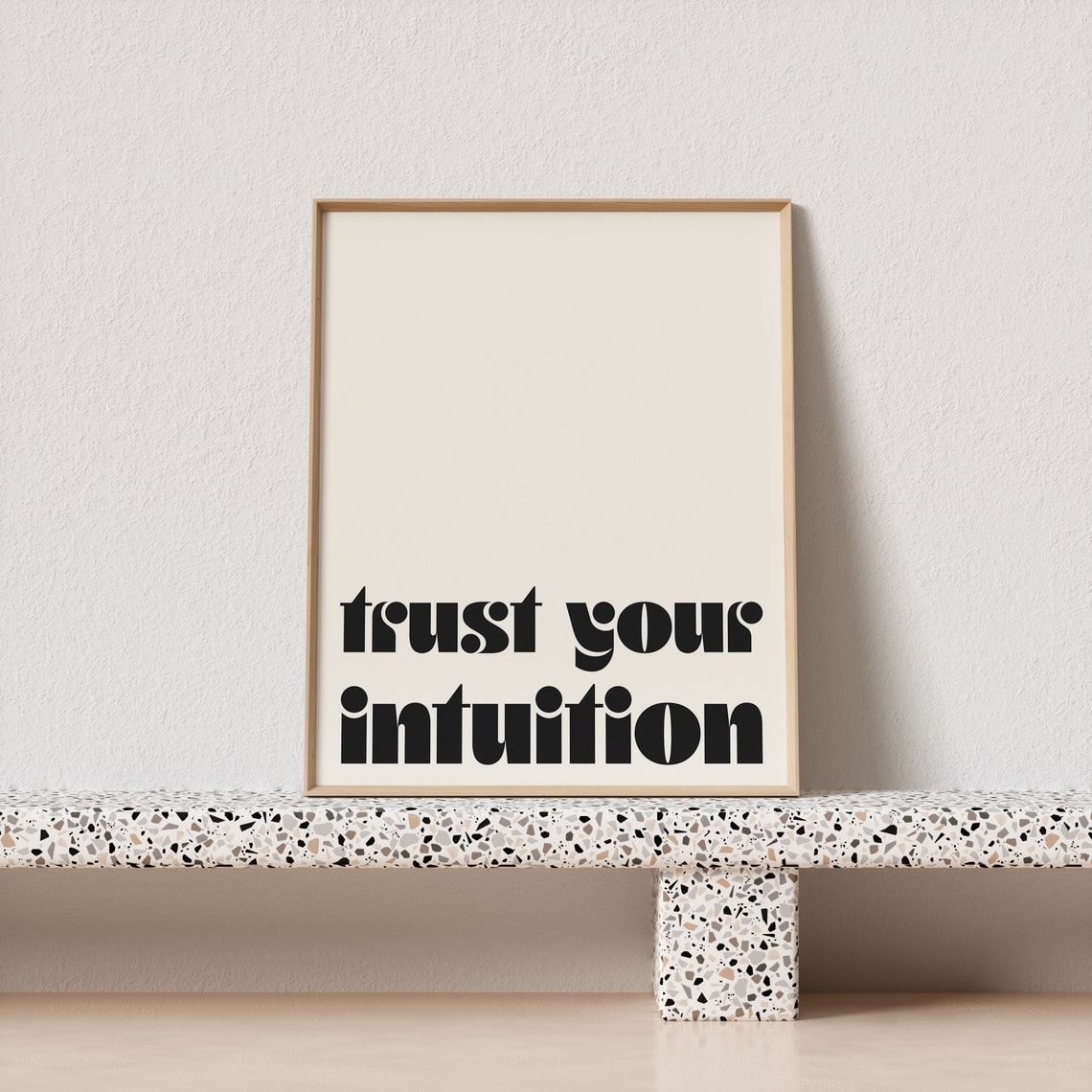 Trust Your Intuition Bold Retro Black Type Minimalist Quote Art Print - Image 2