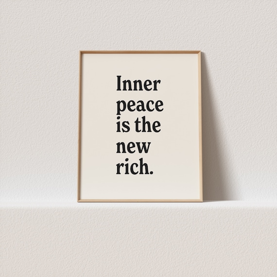 Retro Art Print Inner Peace Is The New Rich Stunning Typography A Must Have For Your Gallery Wall A Click Away To Be Yours Forever