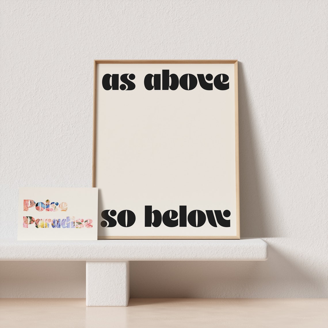 As Above So Below Groovy Retro Typography Spiritual Quote Poster - Image 4