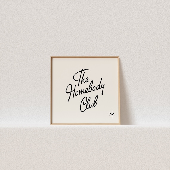 Square Retro Poster The Homebody Club 50s Typography A Must Have For Your Gallery Wall A Click Away To Be Yours Forever