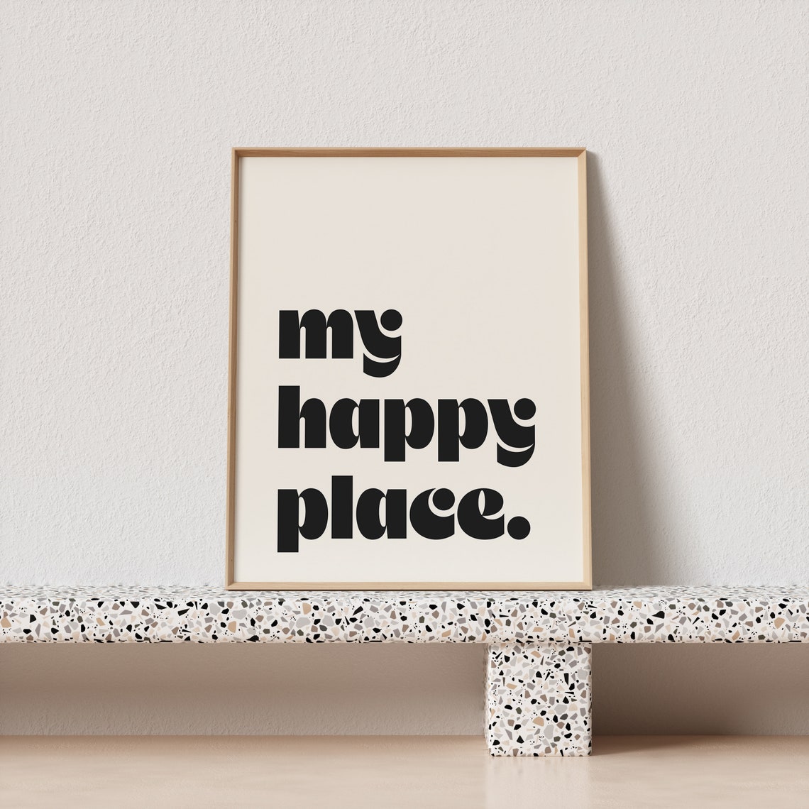 My Happy Place Groovy Lowercase Bold Typography Joyful Wall Poster - Image 2
