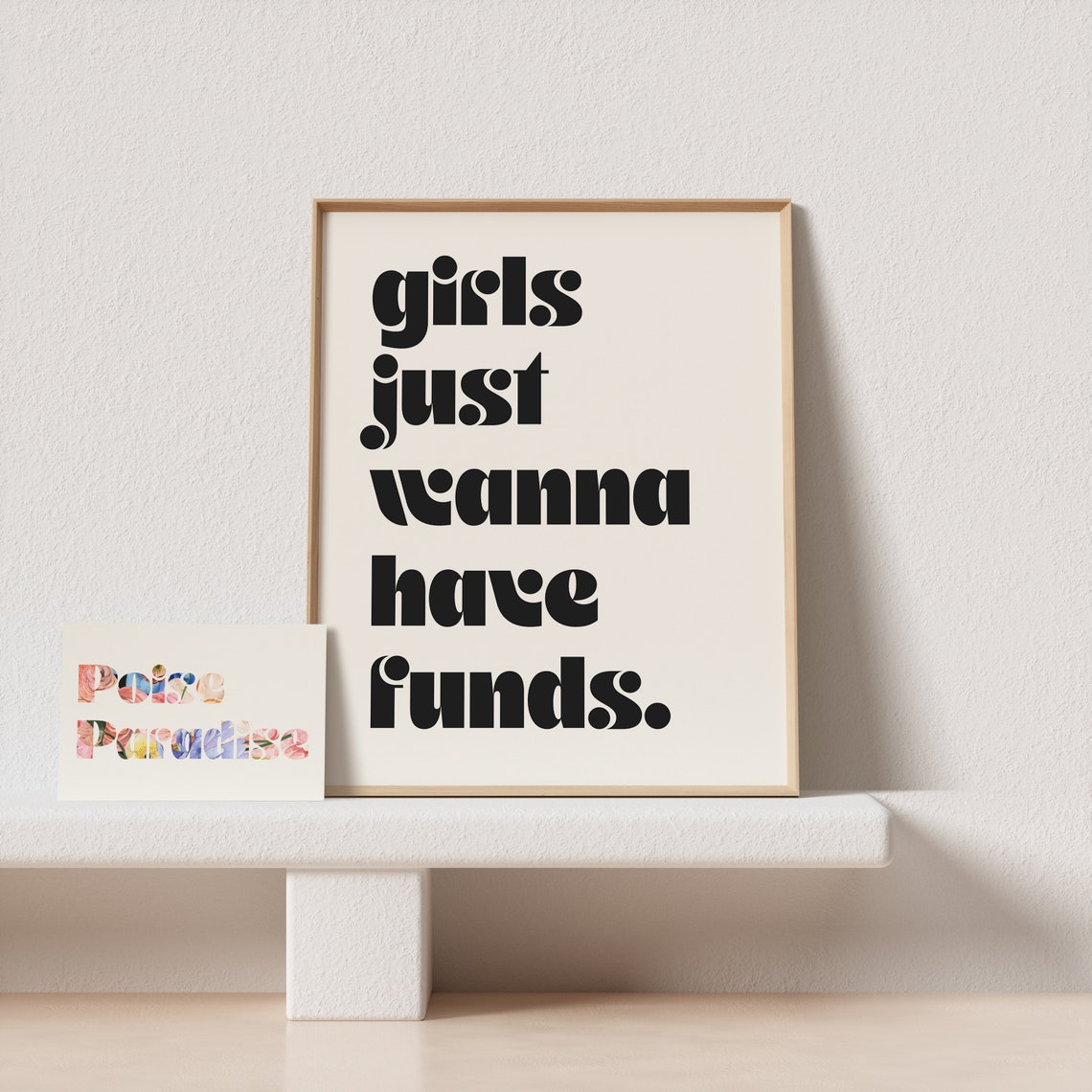 Girls Just Wanna Have Funds Retro Bold Quote Poster For College Dorms - Image 4