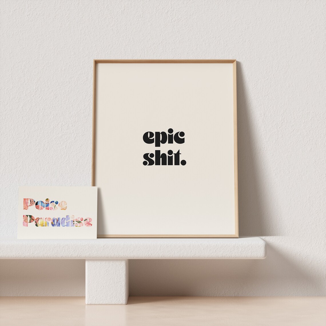 Epic Shit Funny Bold Retro Black Type Swear Word Quote Art Print - Image 4
