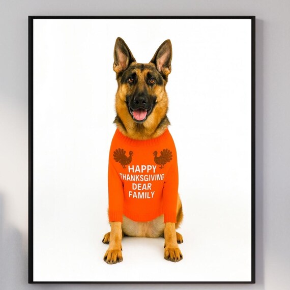 German Shepherd Thanksgiving Wall Art Print Poster Mom Gift Photography