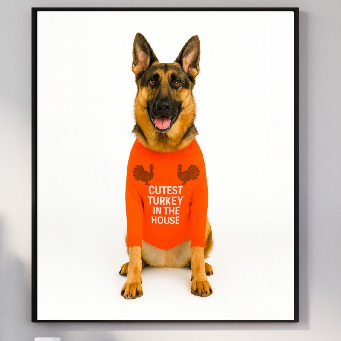 German Shepherd Cutest Turkey In The House Thanksgiving Dog Poster