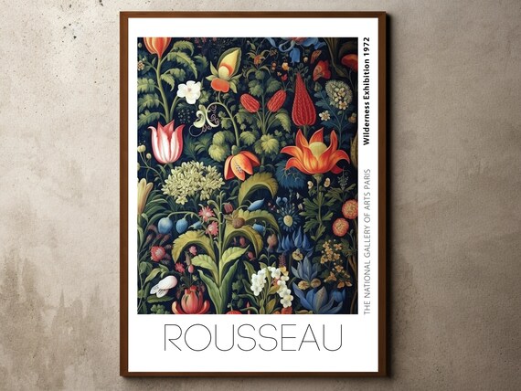 Henri Rousseau Print Poster Tropical Decor Botanical Jungle Exhibition Animals Forest Vintage Wall Art