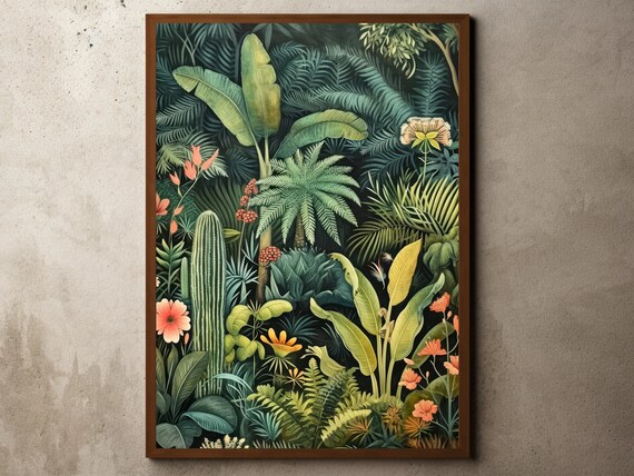 Henri Rousseau Print Poster Tropical Decor Botanical Jungle Exhibition Vintage Wall Art