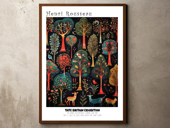 Henri Rousseau Print Poster Tropical Decor Botanical Jungle Exotic Pattern Vintage Wall Art