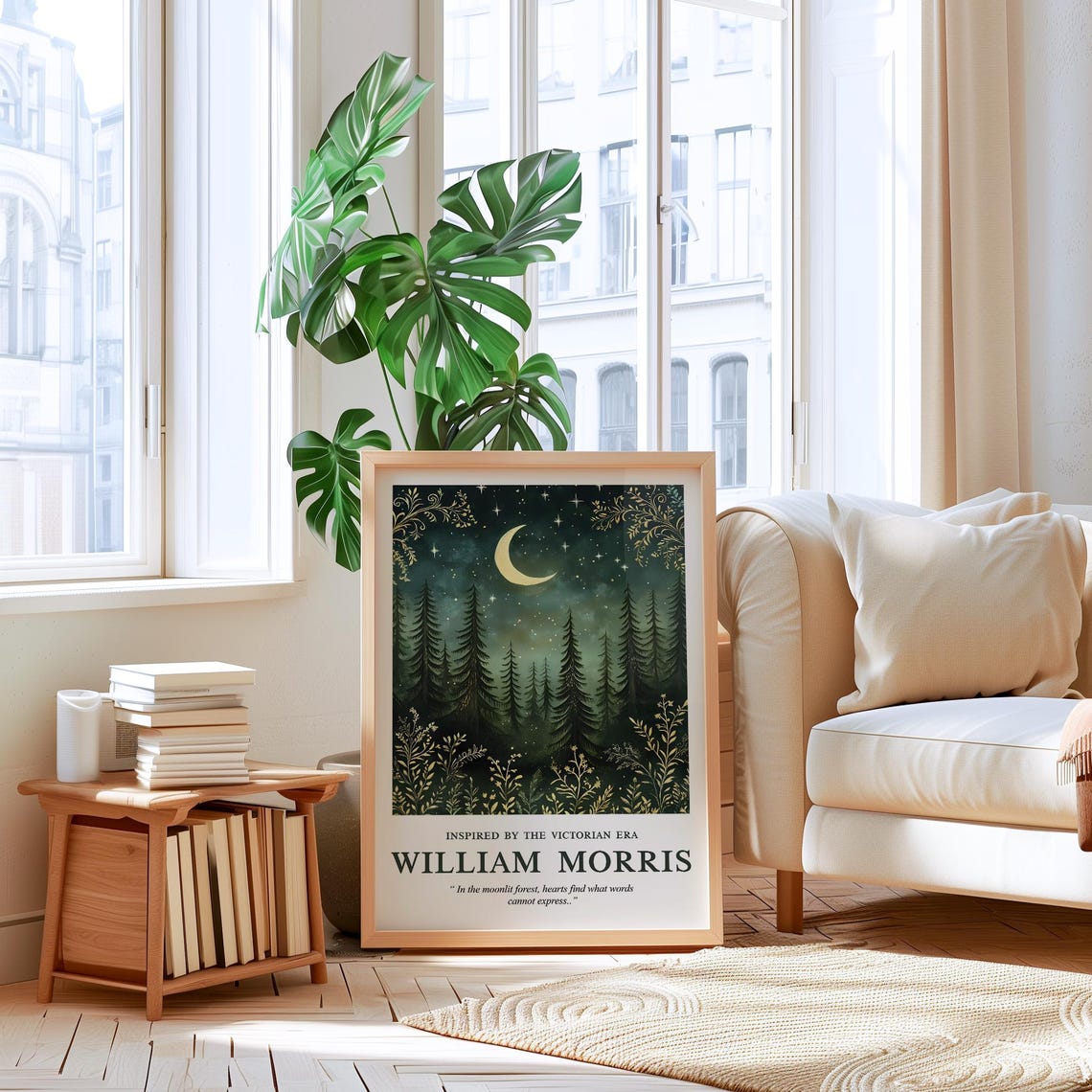 William Morris Forest Print Victorian Moonlit Mystical Nature Poster - Image 4