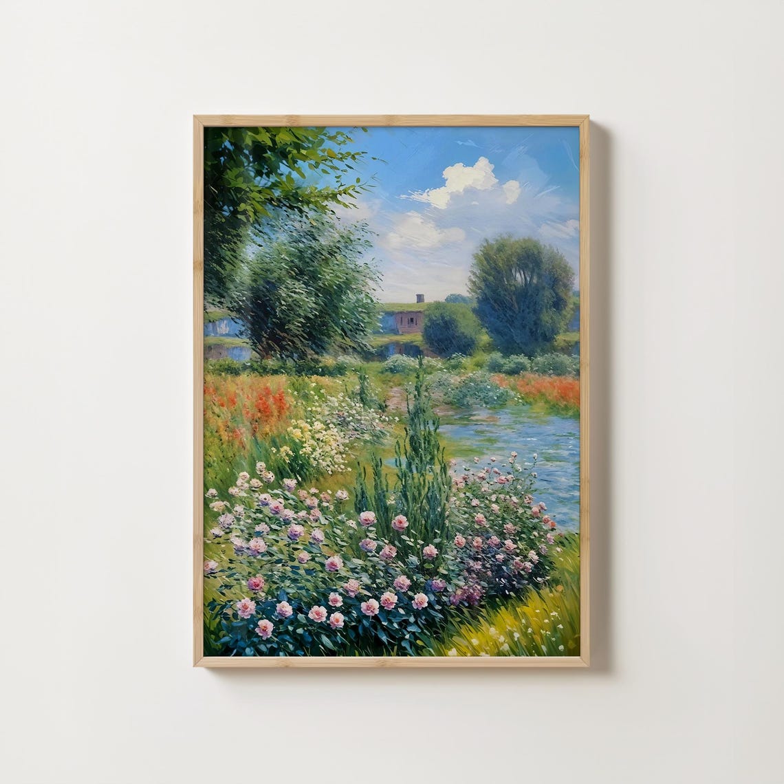 Claude Monet Garden Painting Art Impressionist Landscape Wall Art For Nature Inspired Home Decor - Image 3