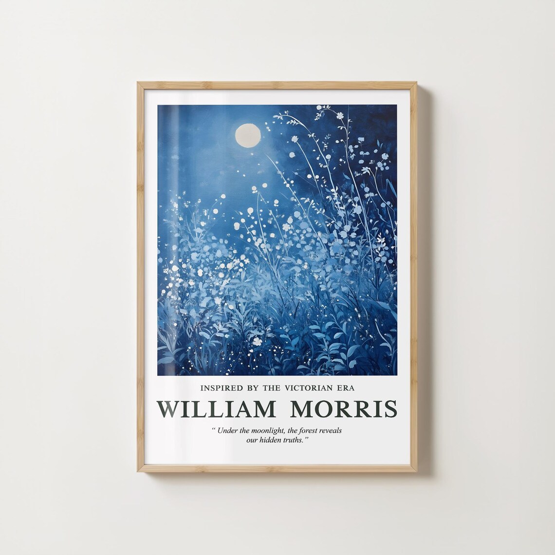 William Morris Moonlit Floral, Victorian Botanical Art Print - Image 3