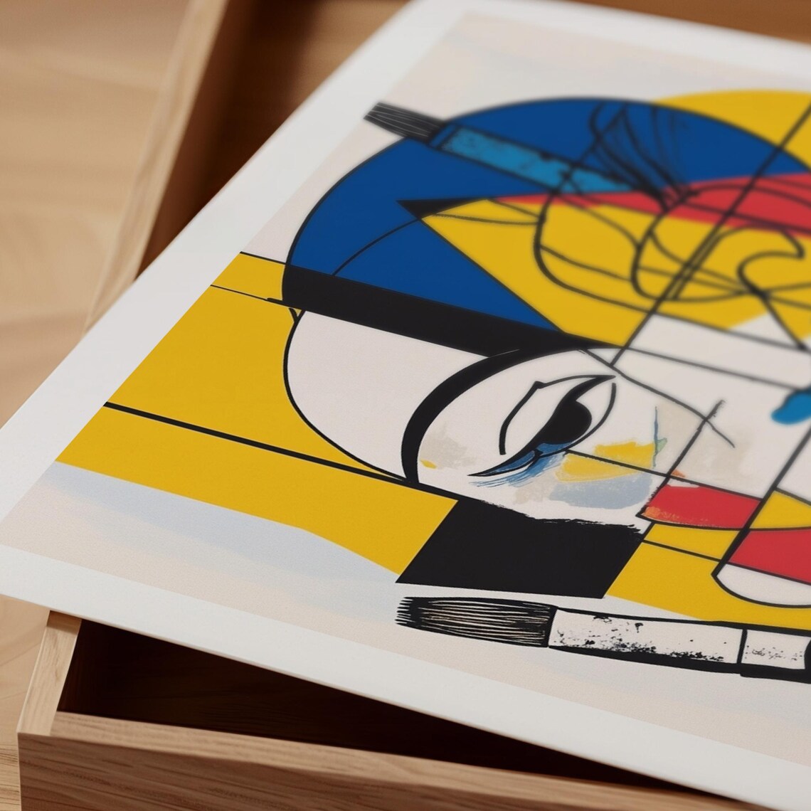 Pablo Picasso The Creative Spirit Cubist Portrait Paintbrush Art Poster - Image 2