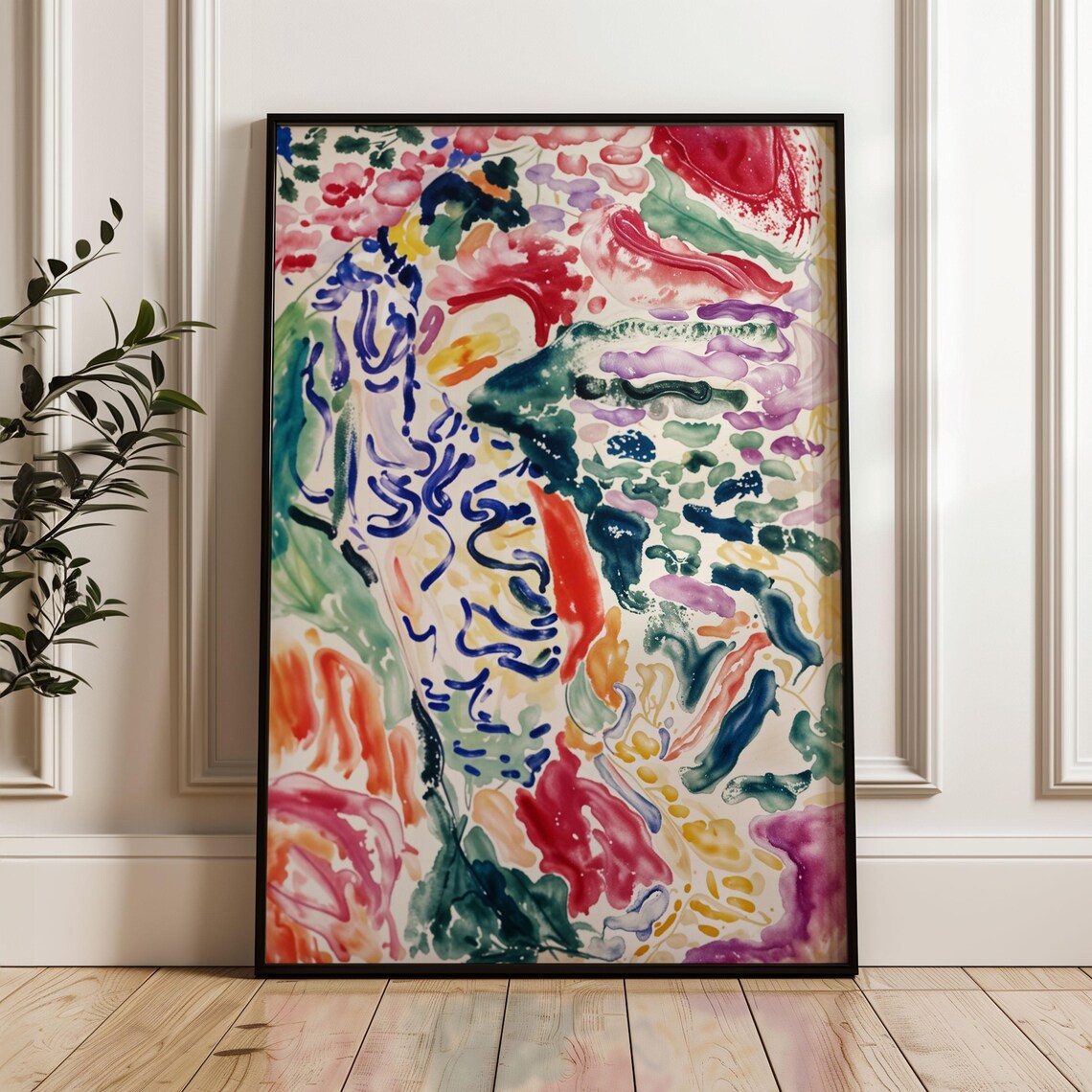 Henri Matisse Style Abstract Watercolor Brushwork Modern Art Poster