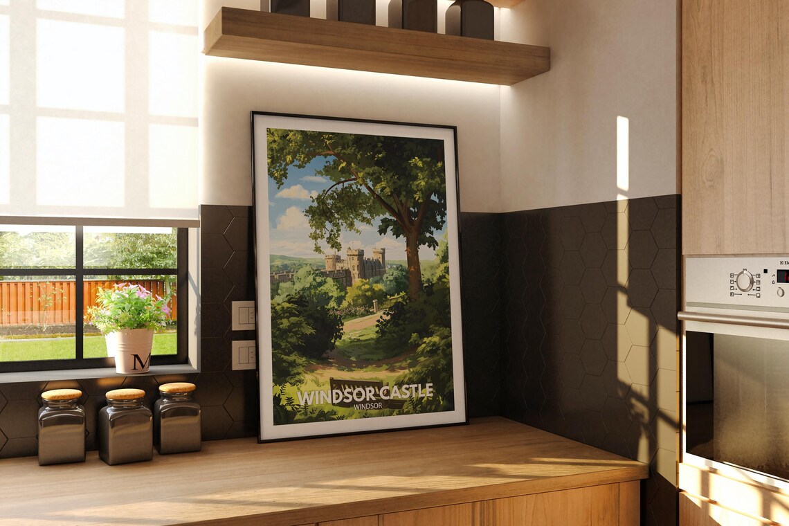 Windsor Castle England Royal Castle Gardens Heritage Travel Poster - Image 2
