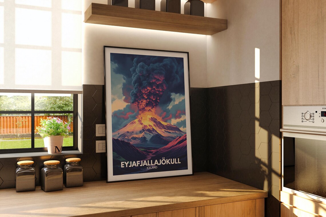 Eyjafjallajokull Iceland Volcano Eruption Dramatic Travel Poster - Image 2