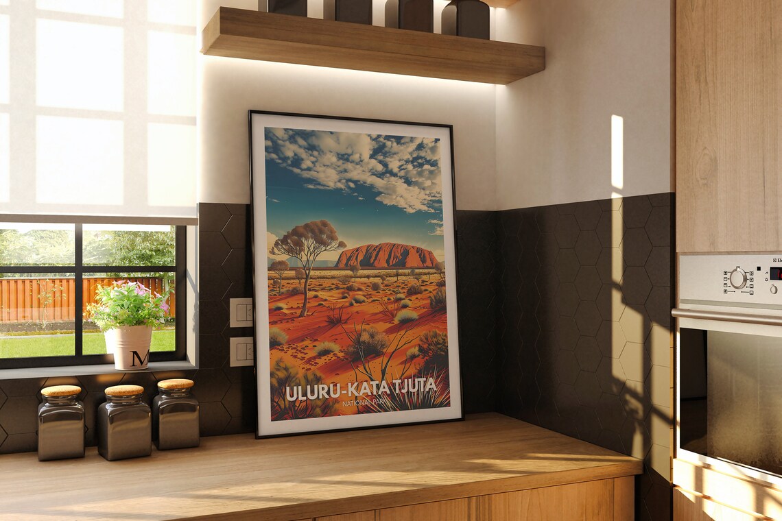 Uluru Kata Tjuta National Park Desert Red Rock Travel Poster - Image 2