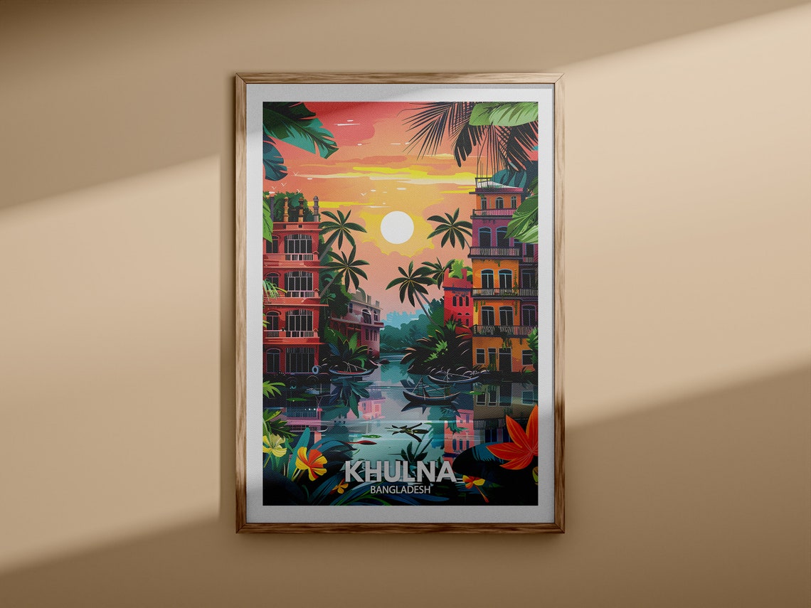 Khulna Print Khulna Travel Poster Bangladesh Wall Art Print Bangladesh Home Decor Travel Wall Art Decor Unique City Poster - Image 3