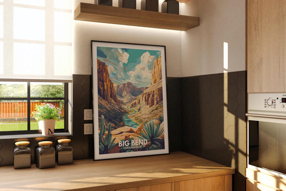 Big Bend National Park Texas Desert River Canyon Travel Poster - Image 2