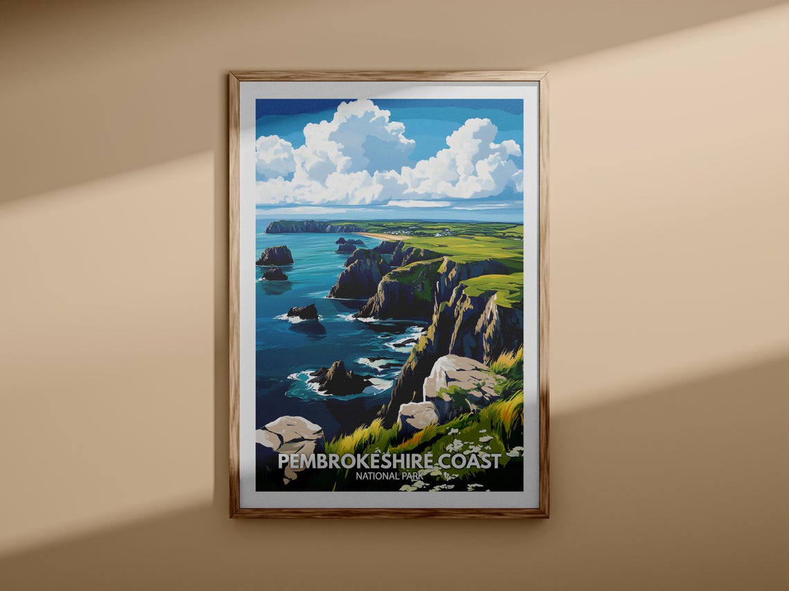 Pembrokeshire Coast National Park Wales Sea Cliff View Poster - Image 3