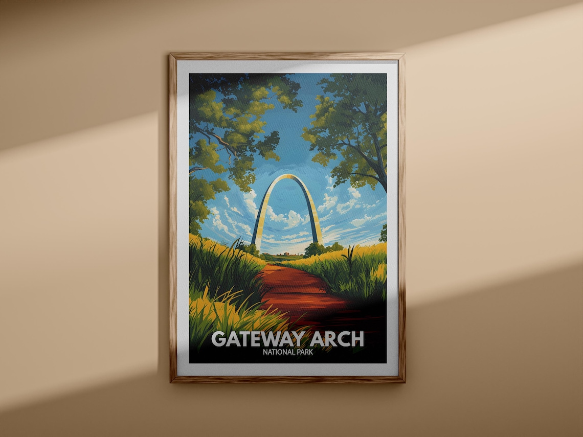 Gateway Arch National Park St Louis Steel Arch Illustration Poster - Image 3