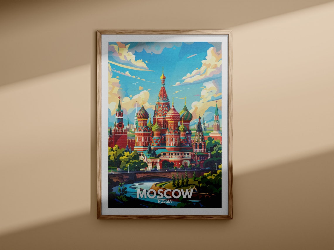 Moscow Art Print Moscow Travel Poster Russia Wall Art Print Russia Home Decor Travel Wall Art Poster Unique City Print - Image 3