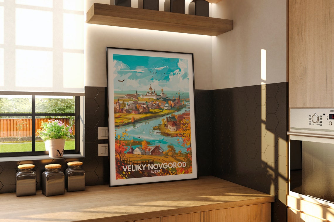 Veliky Novgorod Print Veliky Novgorod Travel Poster Russia Wall Art Print Russia Home Decor Travel Wall Poster Unique City Print - Image 2