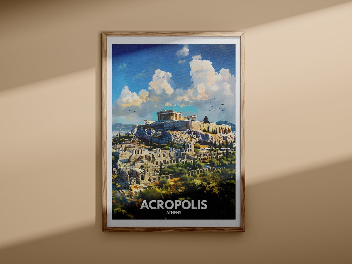Athens Greece Acropolis Parthenon Ancient Ruins Travel Poster - Image 3