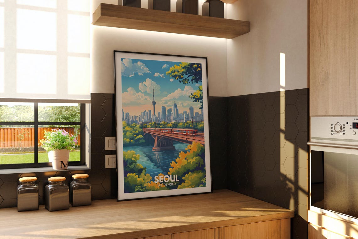 Seoul Print Seoul Travel Poster South Korea Wall Art Print South Korea Home Decor Travel Wall Art Decor Unique City Poster - Image 2