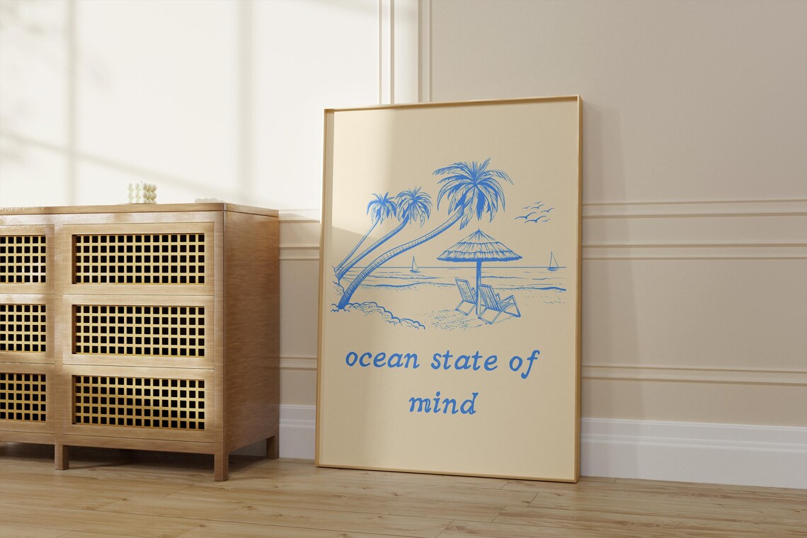 Ocean State Of Mind Minimalist Poster Print - Image 5