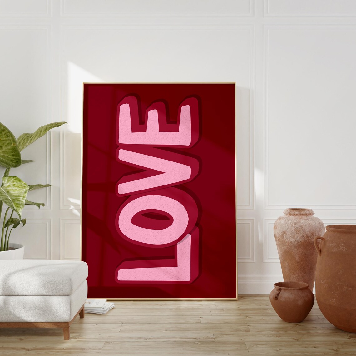 Love Red Sign, Trendy Valentine Minimalist Poster - Image 2