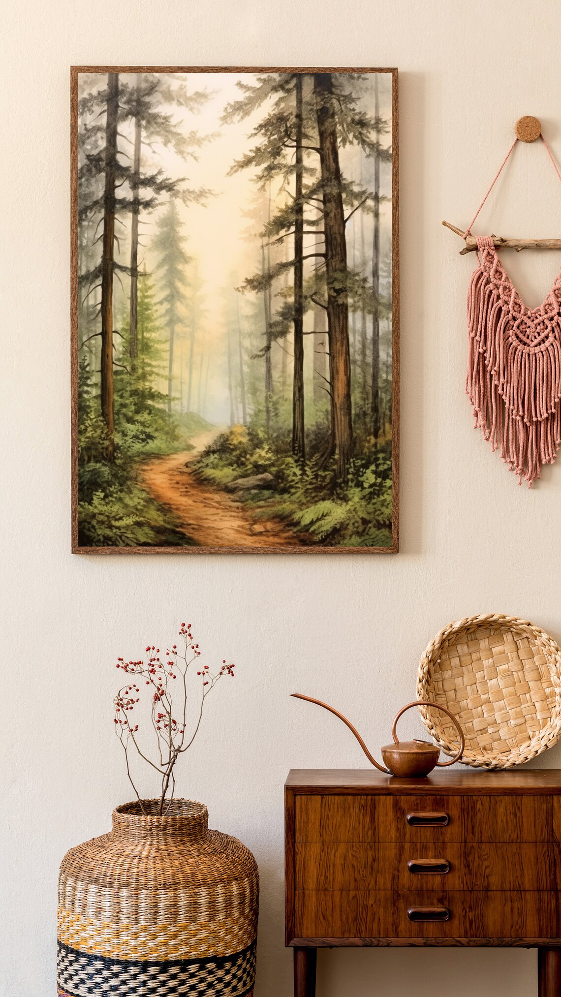 Gentle Forest Trail Watercolor Nature Art Print - Image 2