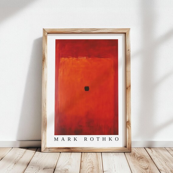 Mark Rothko Crimson Color Field With a Single Black Dot Abstract Poster