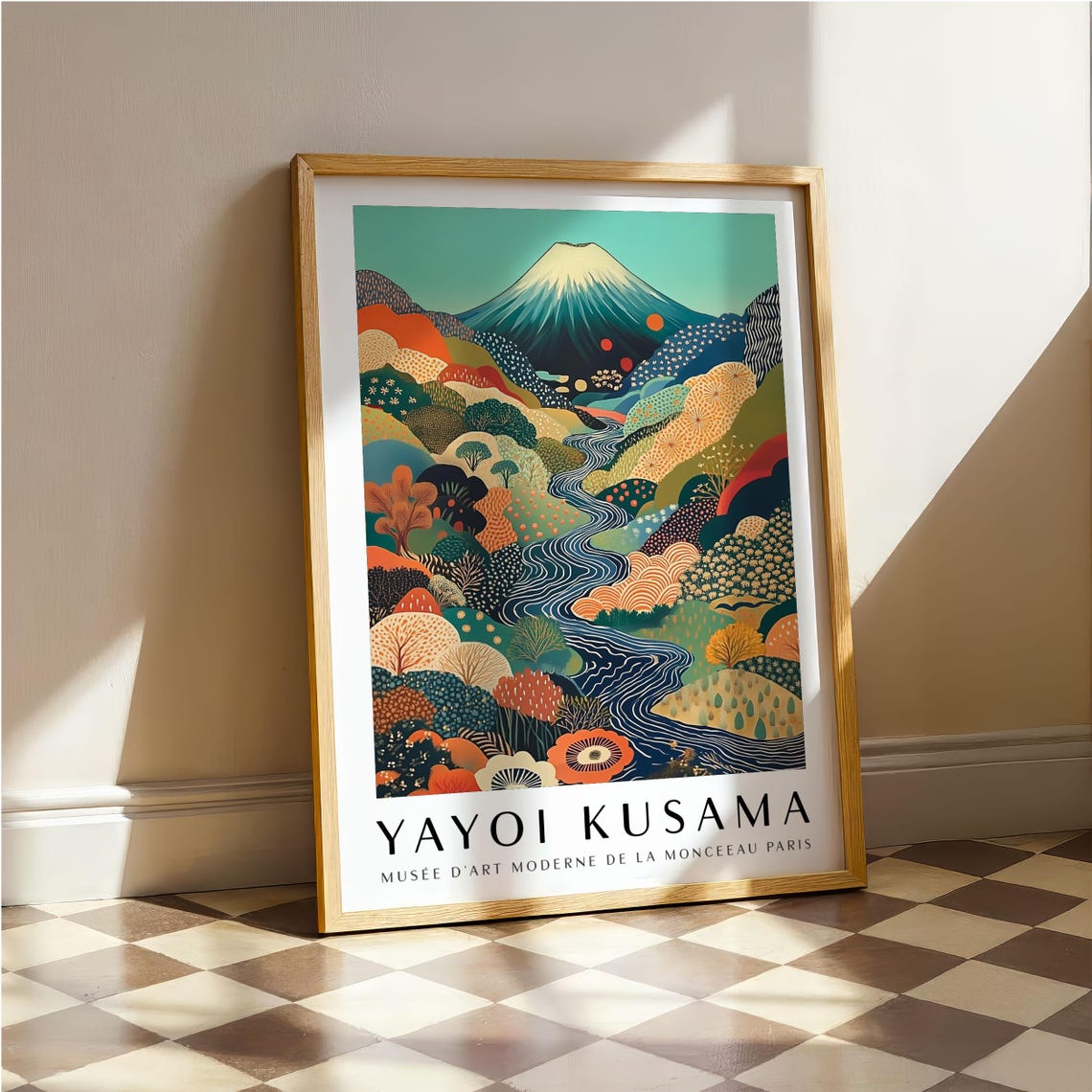 Yayoi Kusama Mount Fuji Print Japanese Mountain Landscape Poster Colourful Modern Art For Living Room Bedroom Or Office