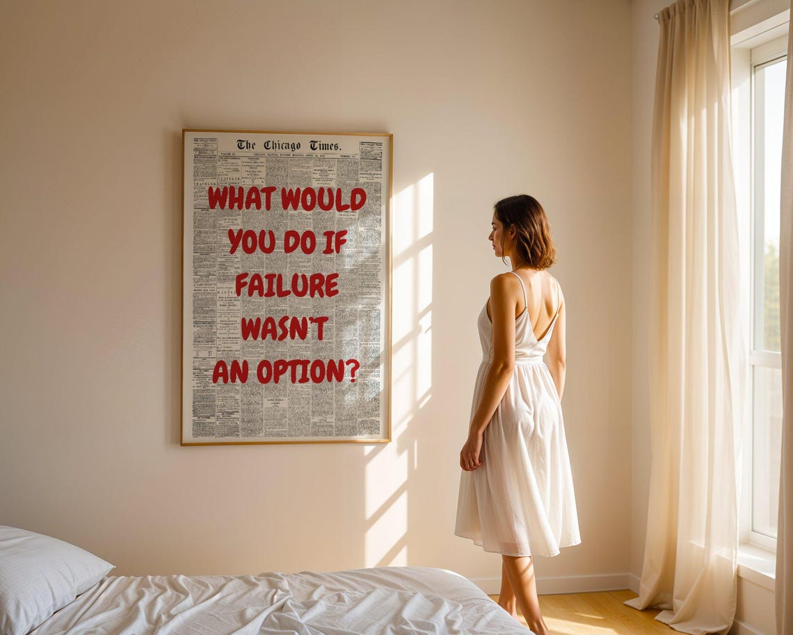 What Would You Do If Failure Wasnt An Option Red Quote Poster - Image 5