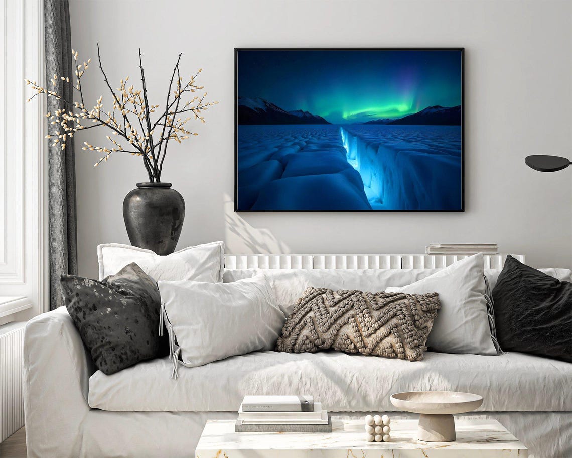 Aurora Borealis Northern Lights Wall Art Arctic Landscape Print Modern Nature Photography Scenic Home Decor - Image 4