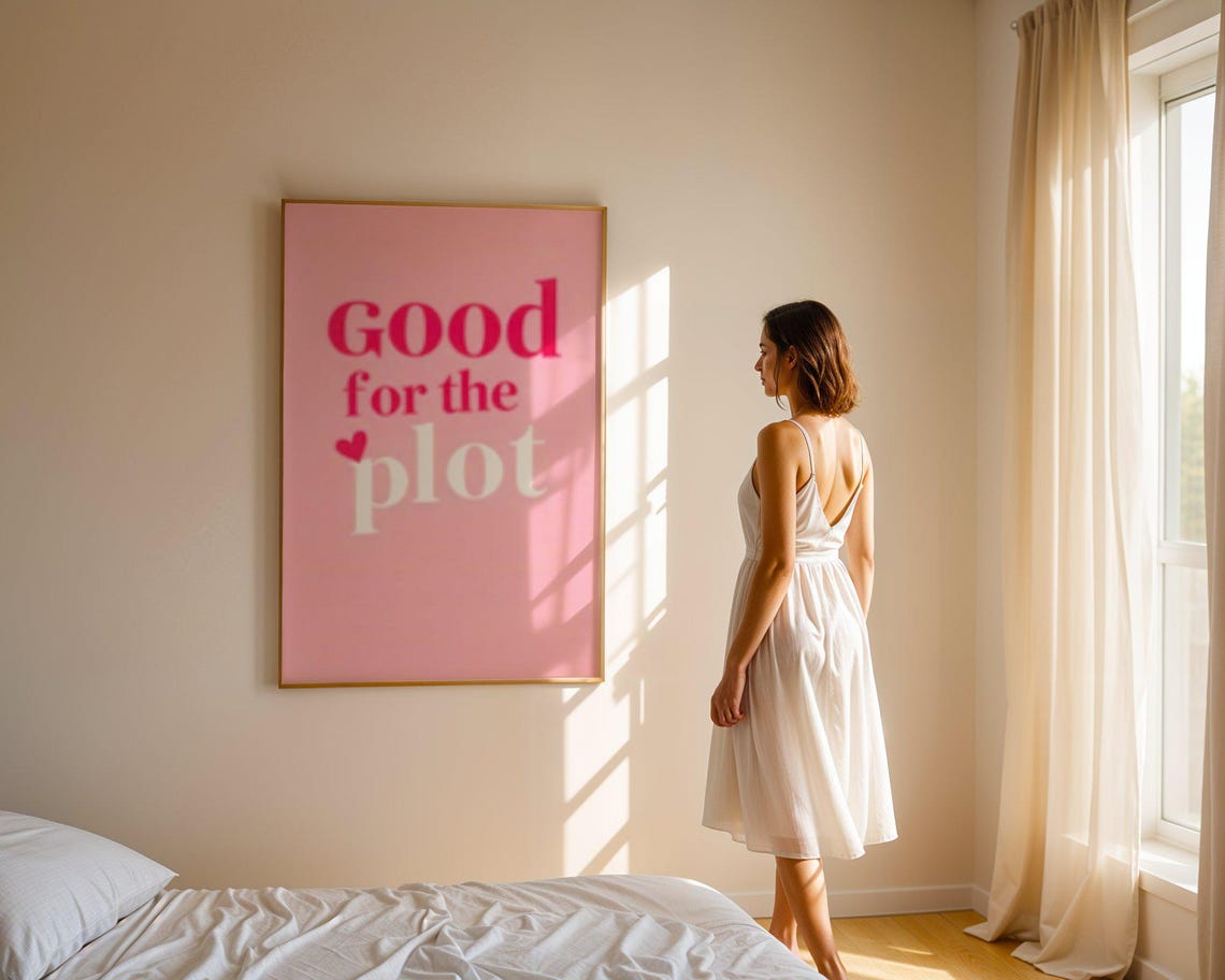 Good for the Plot Pink Minimalist Trendy Inspirational Quote Poster - Image 4