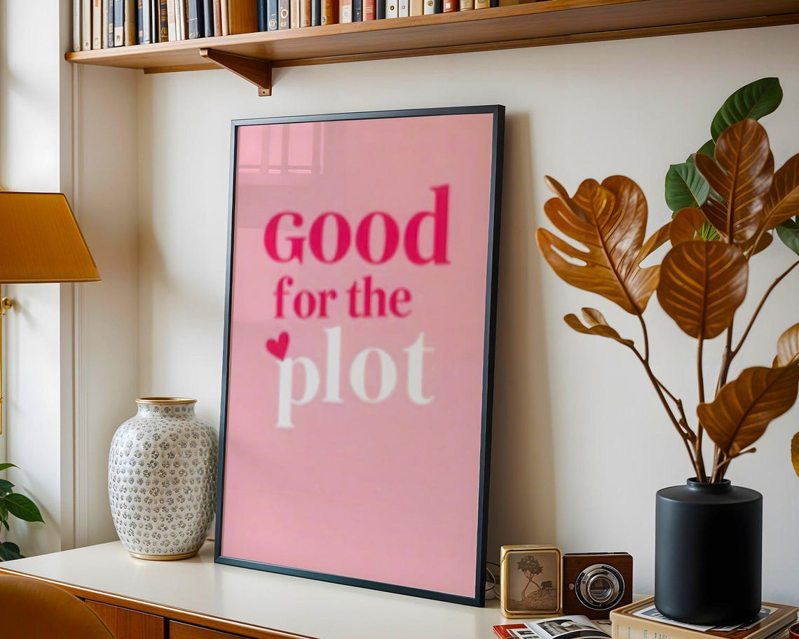 Good for the Plot Pink Minimalist Trendy Inspirational Quote Poster - Image 5
