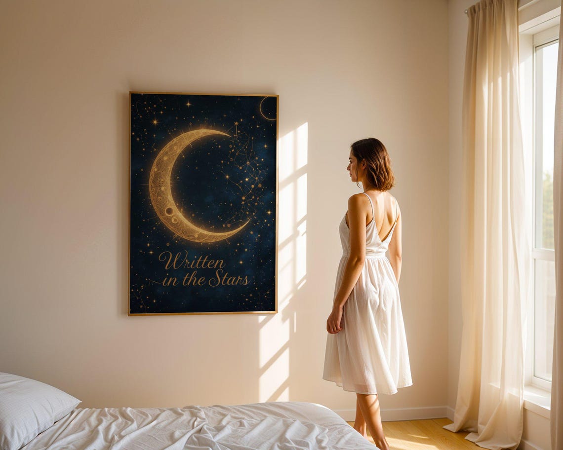 Written In The Stars Print Moon And Star Constellation Wall Art Celestial Home Decor Astrology Art - Image 5