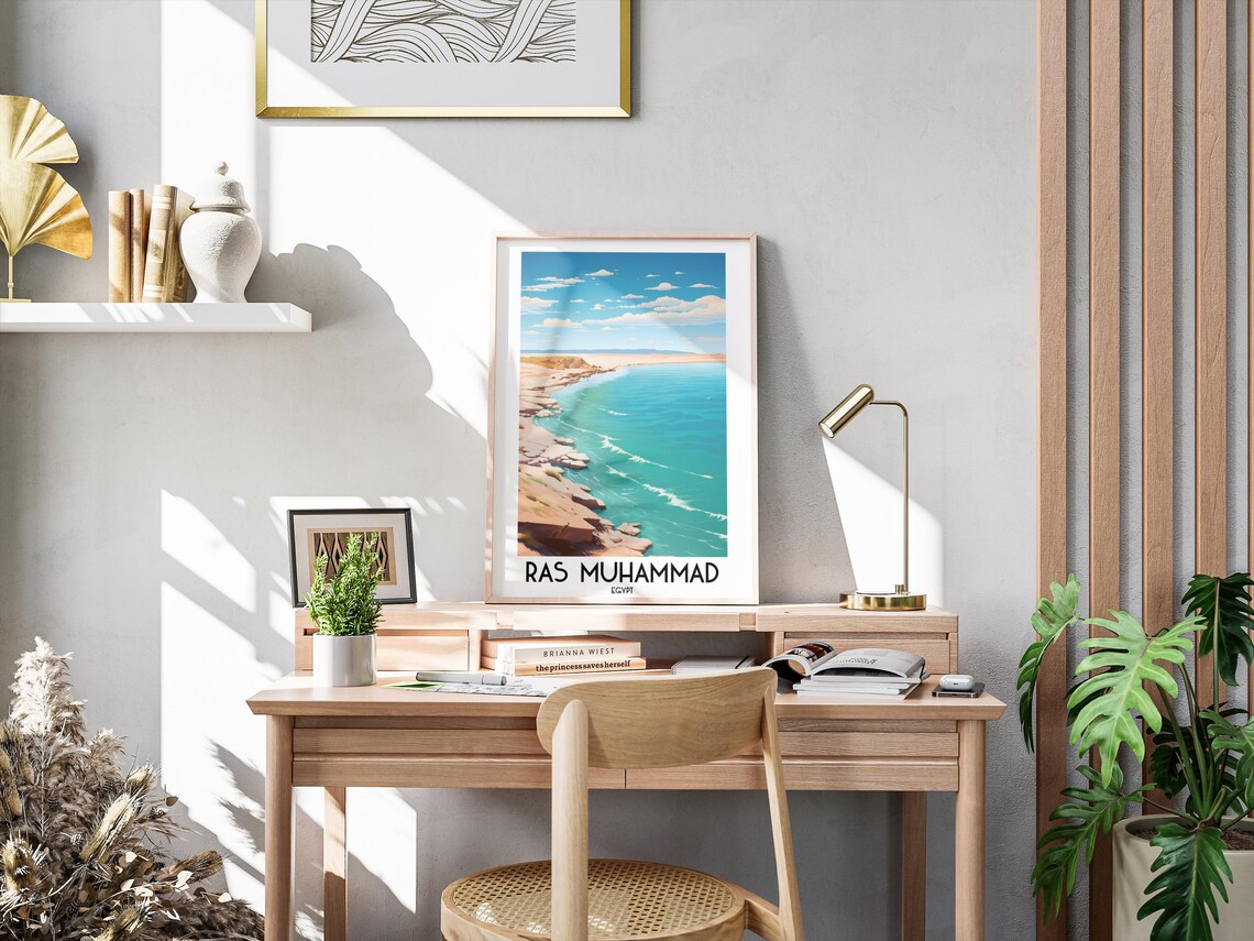 Ras Muhammad Egypt Sinai Rocky Coast Turquoise Sea Travel Poster - Image 3