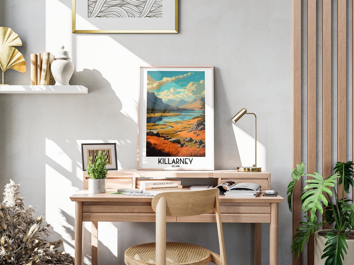 Killarney Ireland Autumn Lake Mountain Golden Landscape Travel Poster - Image 3
