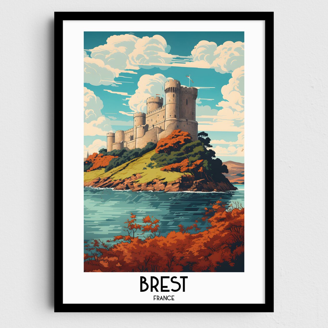 Brest Travel Wall Art France Painting Gifts Europe Home Decor Prints Posters Handmade Art French