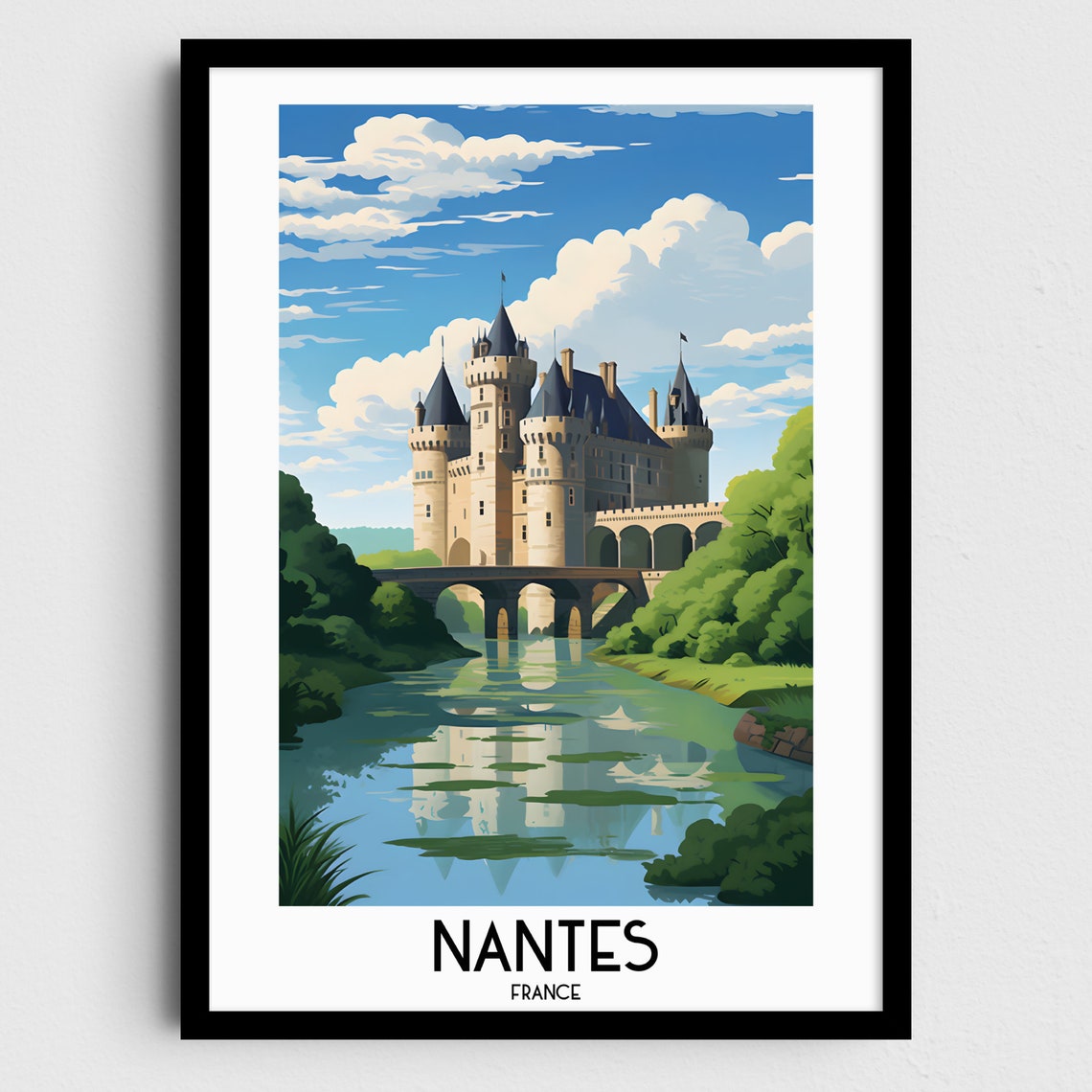 Nantes Travel Wall Art France Painting Gifts Europe Home Decor Prints Posters Handmade Art French