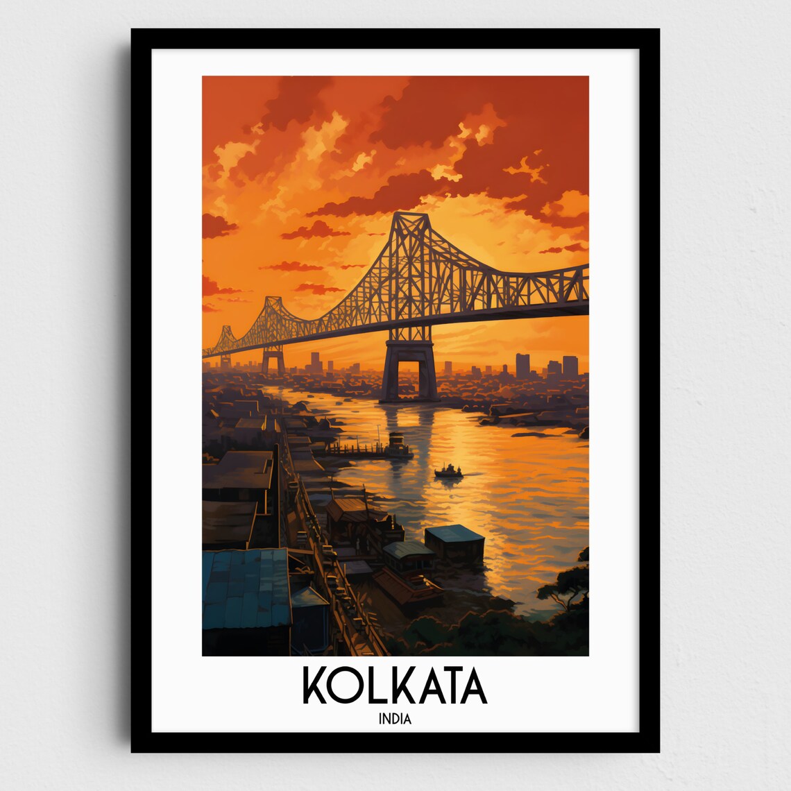 Kolkata Travel Poster, India Home Decor Print