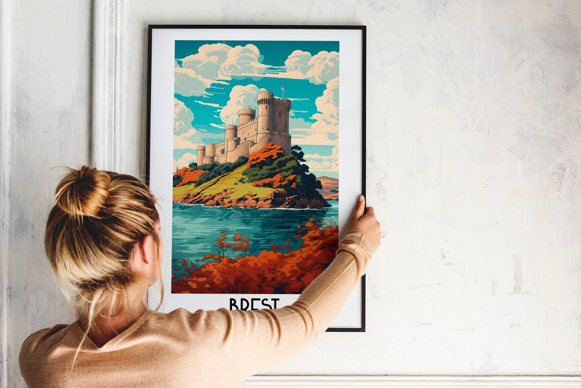 Brest Travel Wall Art France Painting Gifts Europe Home Decor Prints Posters Handmade Art French - Image 2