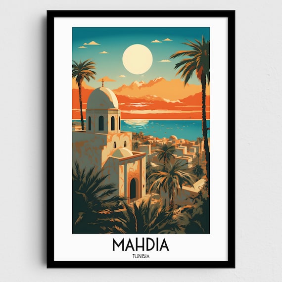 Mahdia Travel Wall Art Tunisia Painting Gifts Africa Home Decor Prints Posters Handmade Art Tunisian