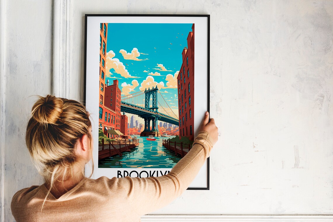 Brooklyn Travel Poster, USA Home Decor Prints - Image 2