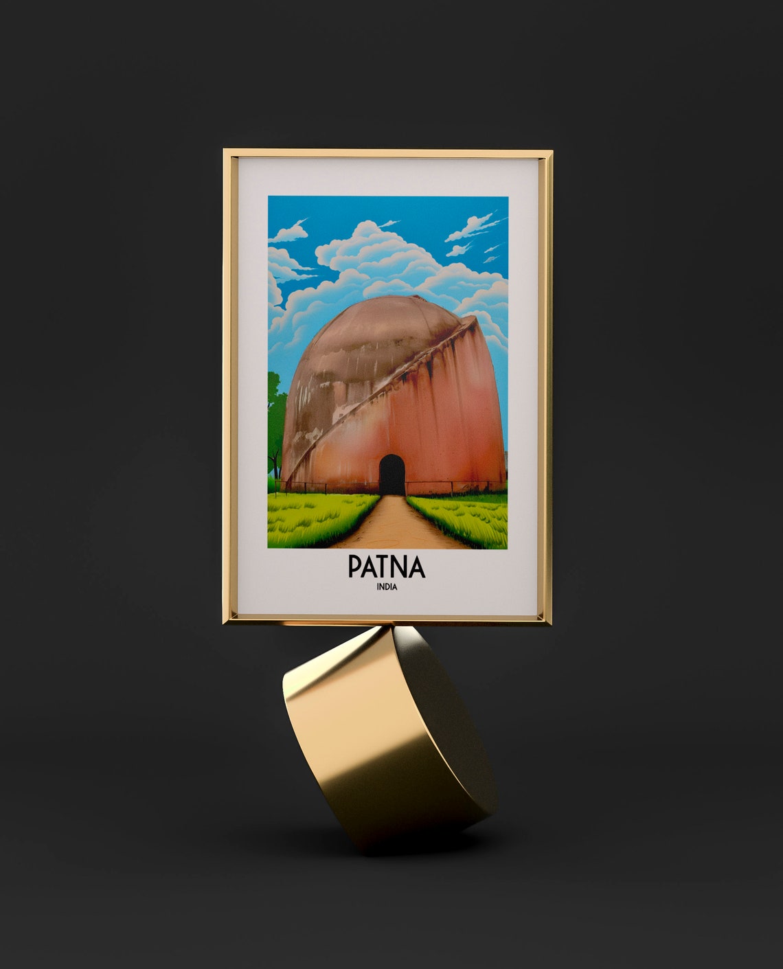 Patna Golghar Dome Granary Historic Landmark India Travel Poster - Image 2